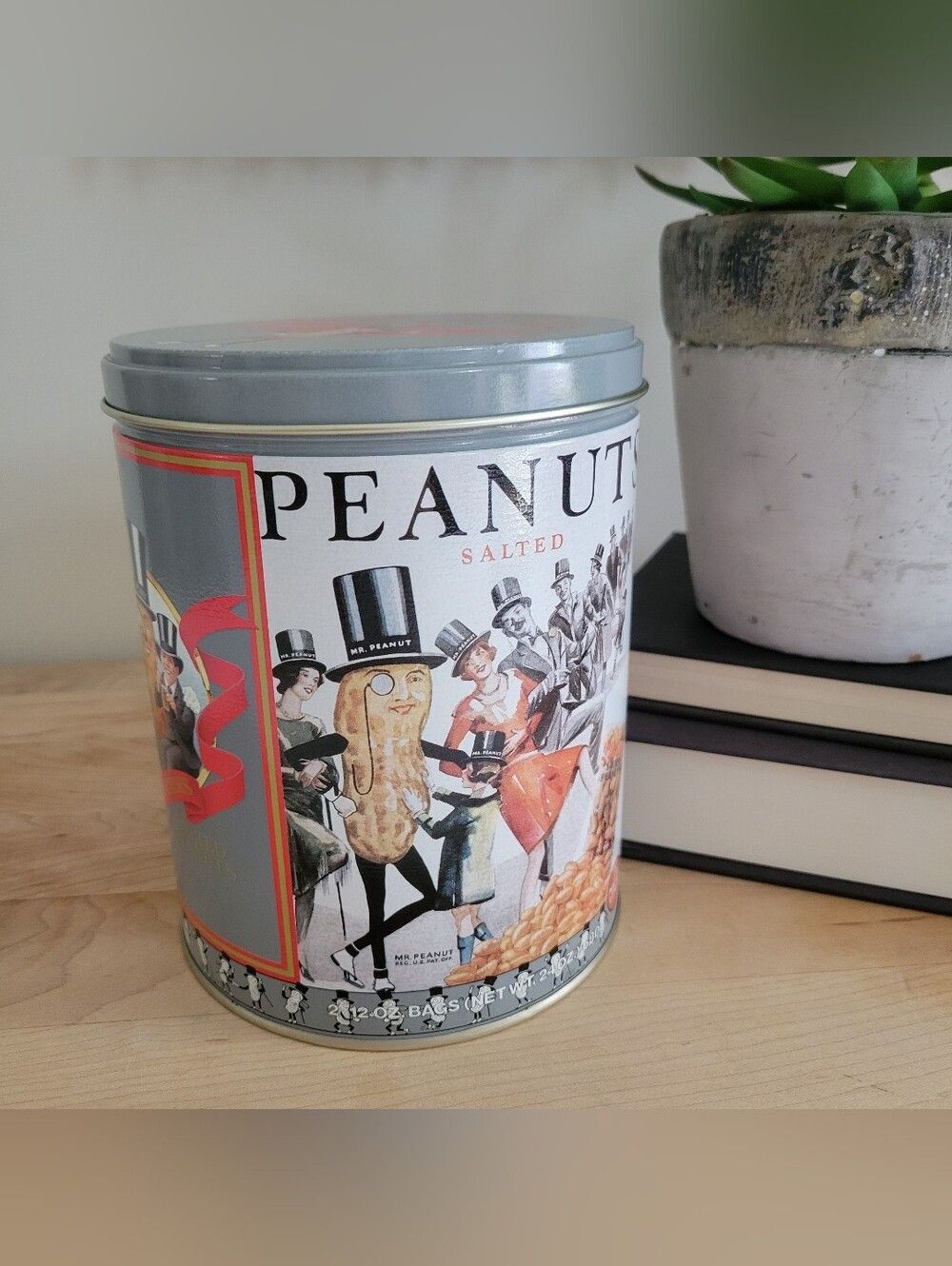 Vintage Planters Salted Peanut Tin 24 oz Unique Mr. Peanut Limited Edition